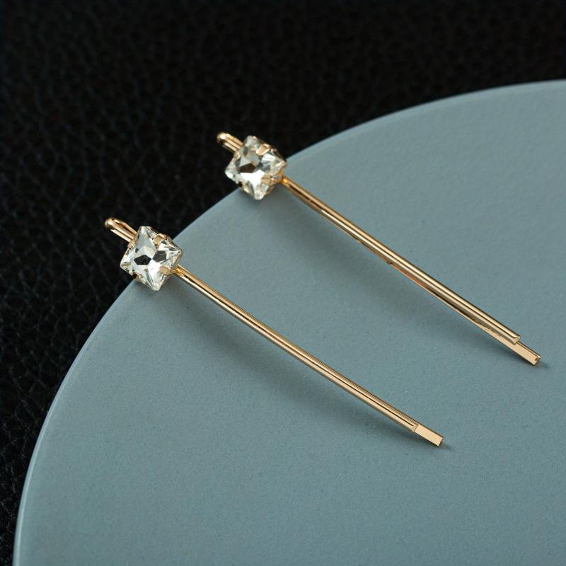 2pcs Crystal Heart Shape Bobby Pin Headwear Side Clip Hair Accessories