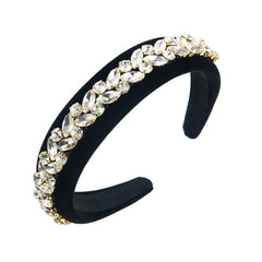 Baroque Rhinestone Leaves Headband Retro Style Hair Accessories Headdress