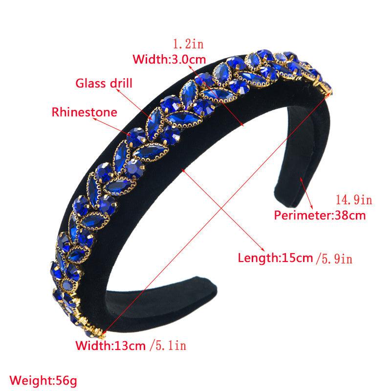 Baroque Rhinestone Leaves Headband Retro Style Hair Accessories Headdress