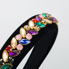 Baroque Rhinestone Leaves Headband Retro Style Hair Accessories Headdress