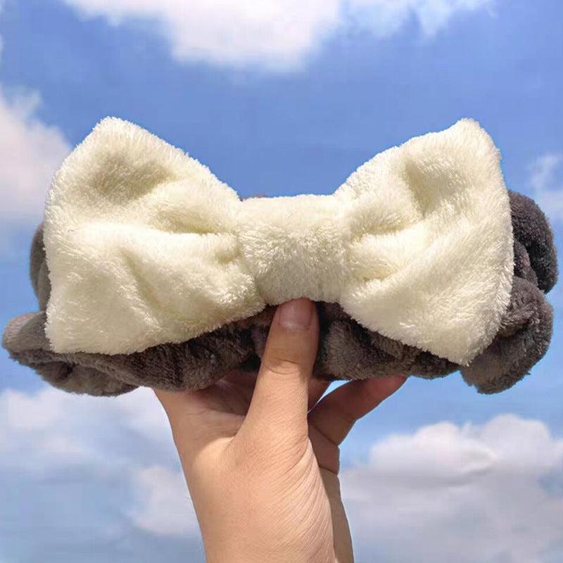 Plush Bow Knot Hairband Coral Fleece Headband
