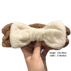 Plush Bow Knot Hairband Coral Fleece Headband