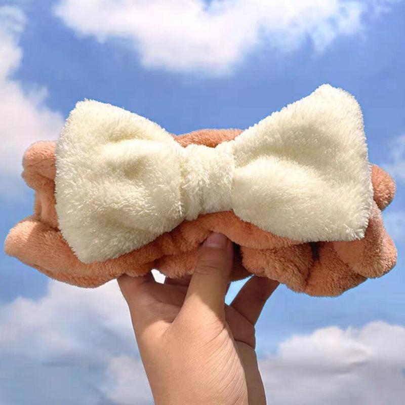 Plush Bow Knot Hairband Coral Fleece Headband