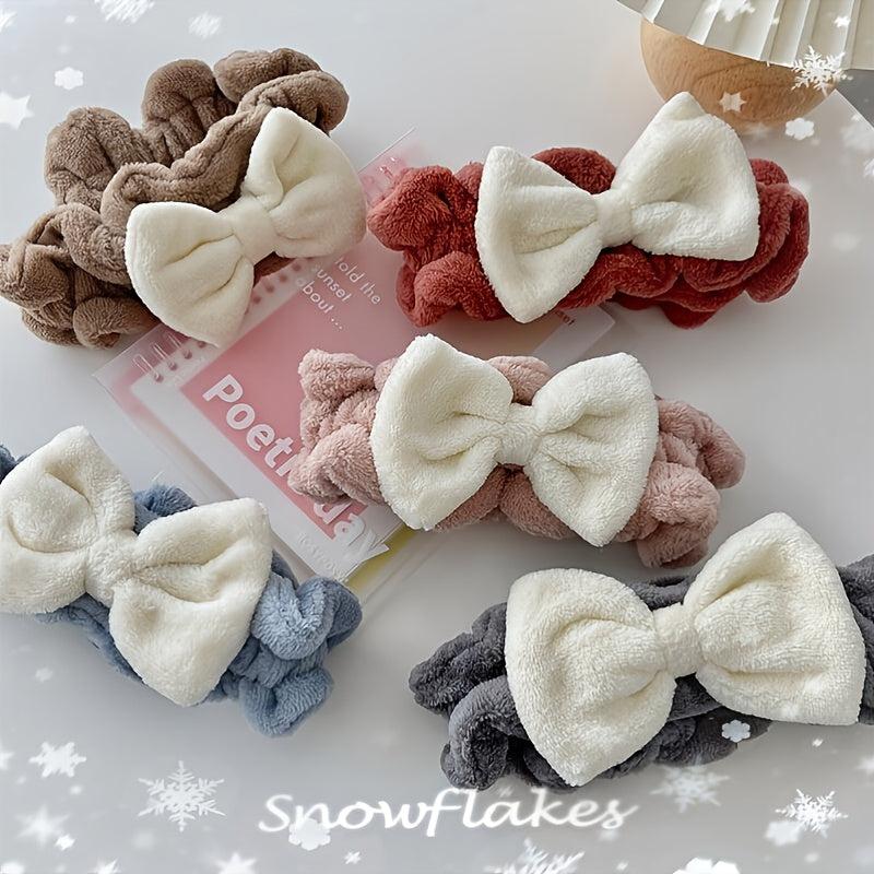 Plush Bow Knot Hairband Coral Fleece Headband
