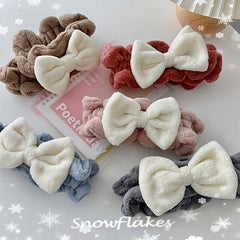 Plush Bow Knot Hairband Coral Fleece Headband