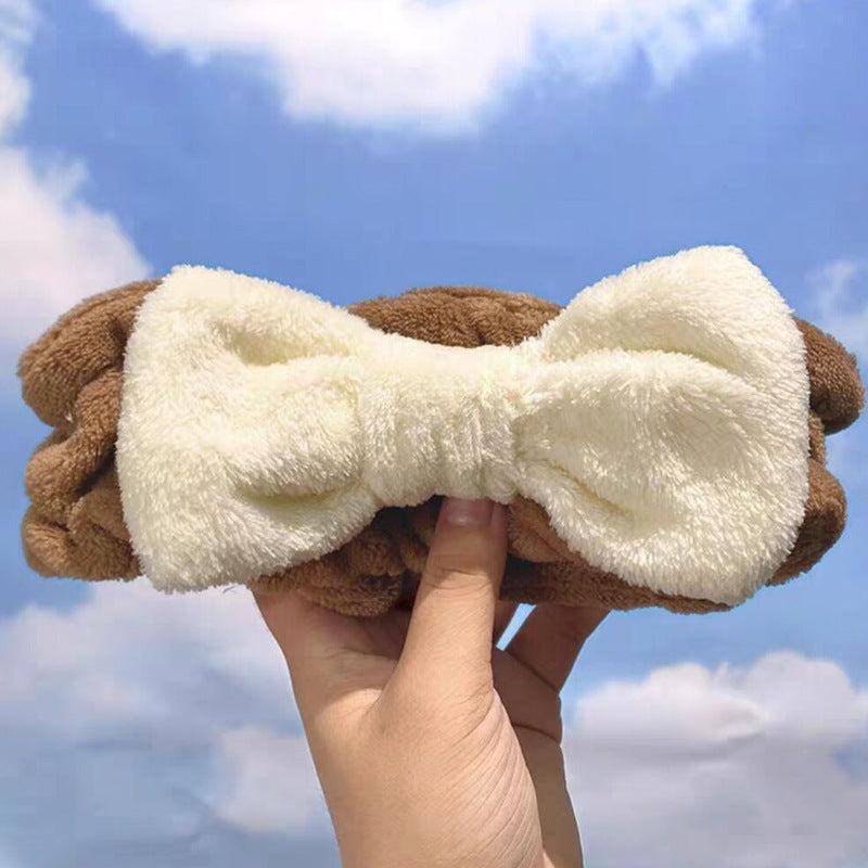 Plush Bow Knot Hairband Coral Fleece Headband