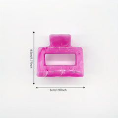 Matte Rectangle Hollow Small Hair Claw For Thin Thick Hair