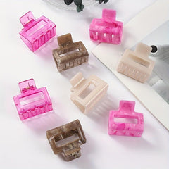 Matte Rectangle Hollow Small Hair Claw For Thin Thick Hair