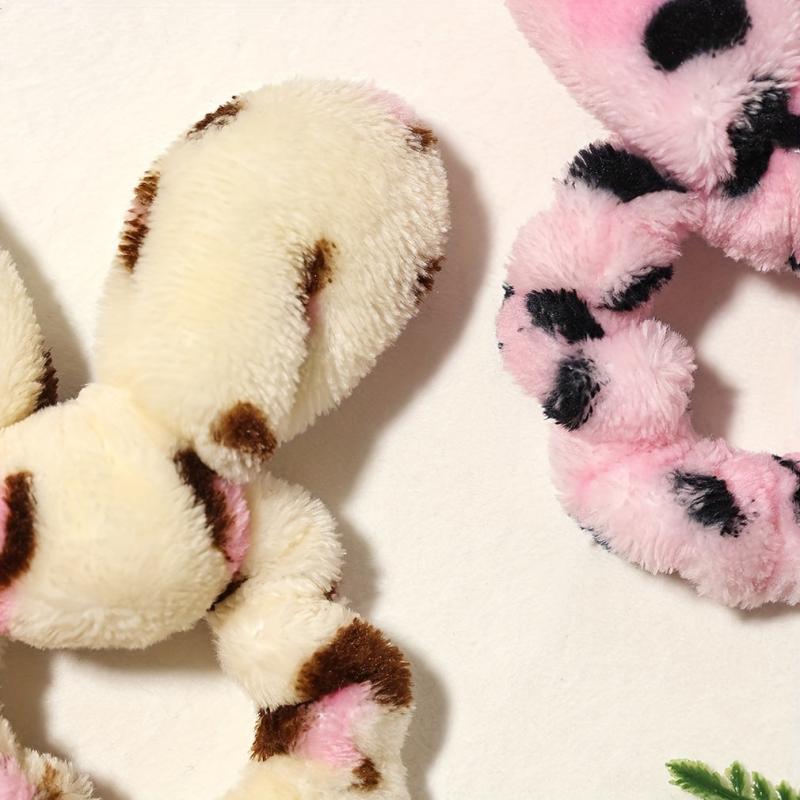 Y2K Plush Leopard Hair Band for Women