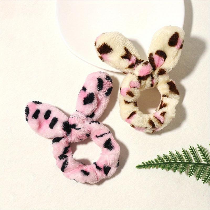 Y2K Plush Leopard Hair Band for Women