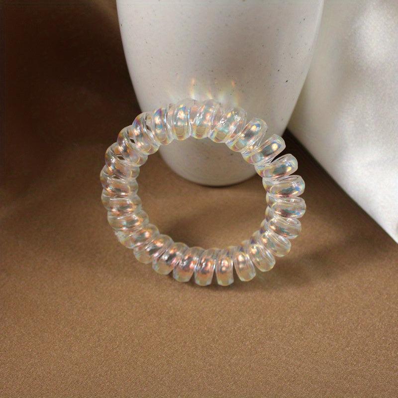 3pcs Transparent Spiral Hair Tie Y2K Hair Accessories Elastic Hair Rope