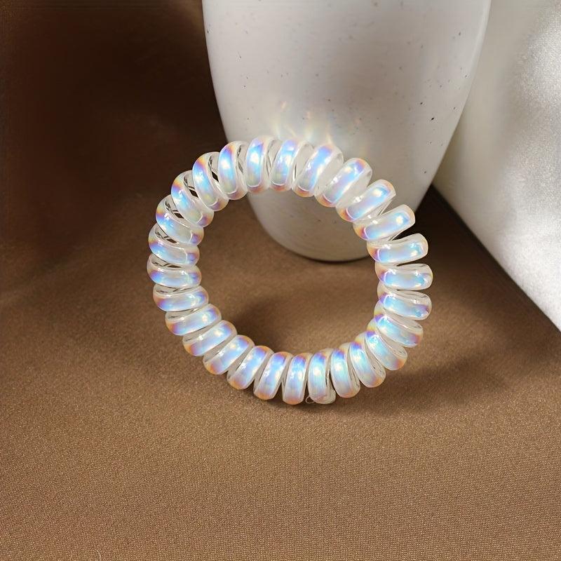 3pcs Transparent Spiral Hair Tie Y2K Hair Accessories Elastic Hair Rope