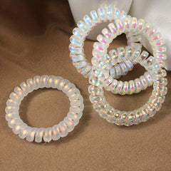 3pcs Transparent Spiral Hair Tie Y2K Hair Accessories Elastic Hair Rope