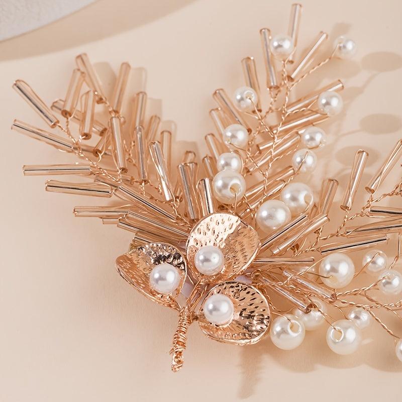 Rose Faux Pearl Hair Clip Wedding Hairpin Barrette Hair Ac