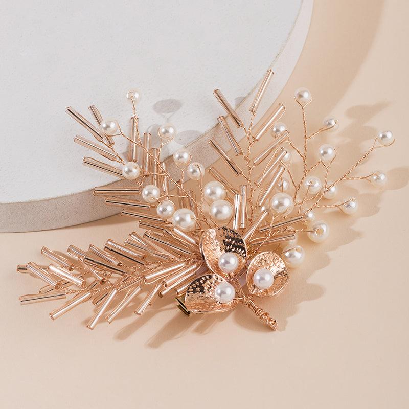 Rose Faux Pearl Hair Clip Wedding Hairpin Barrette Hair Ac