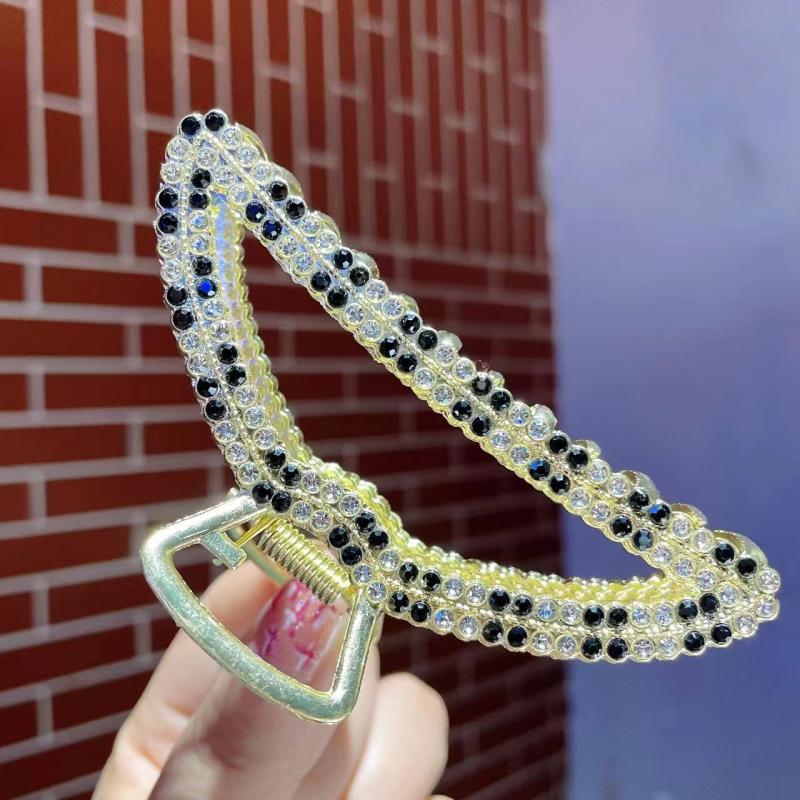 Rhinestone Hair Clip Metal Claw Clip For Thick Hair