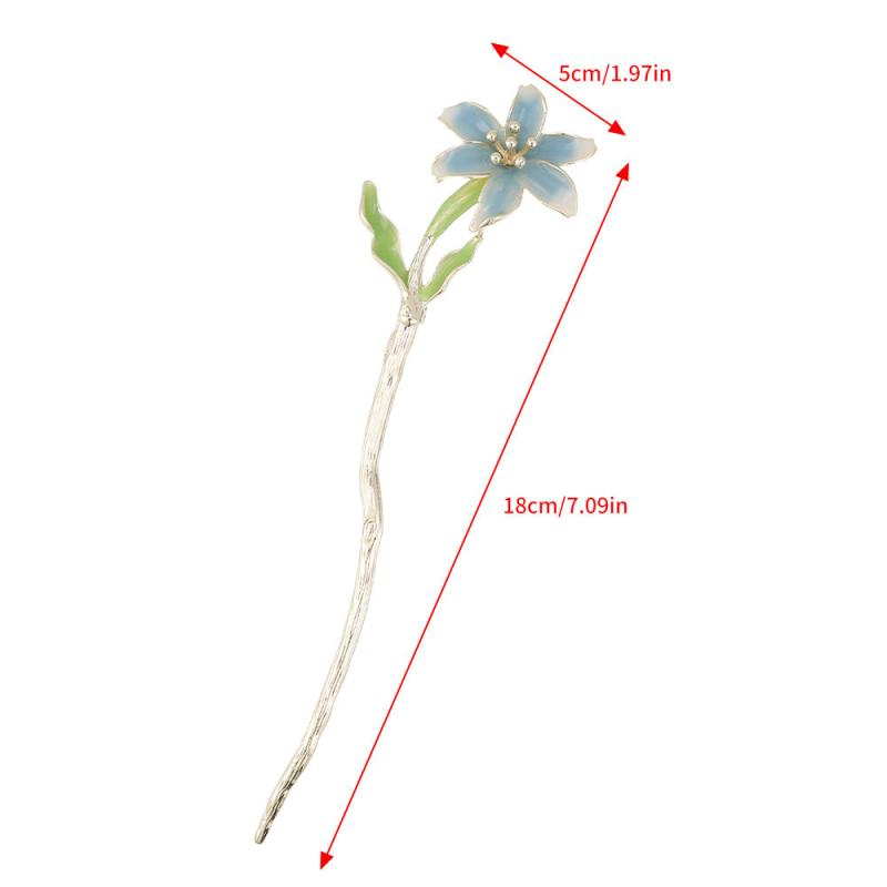 Flower Hair Pin Floral Hair Stick Ponytail Holder Hair Accessories