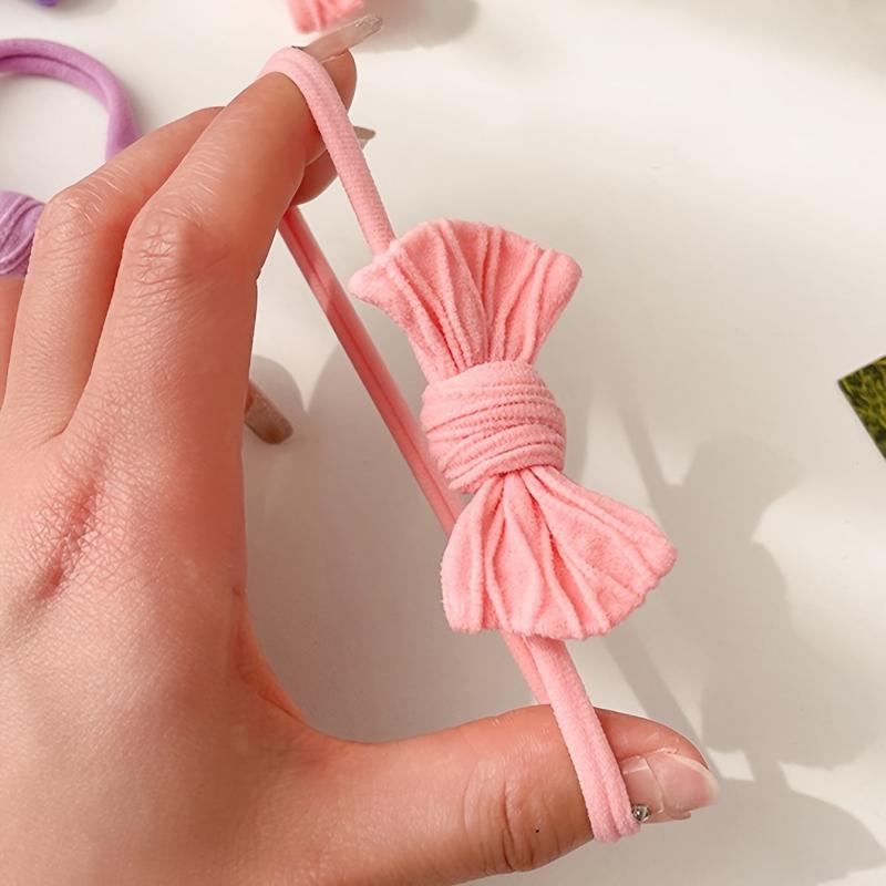 5pcs Bowknot Hair Tie Solid Winter Hair Accessories Women