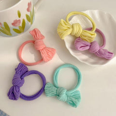 5pcs Bowknot Hair Tie Solid Winter Hair Accessories Women