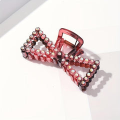Large Rhinestone Hair Claw Vintage Transparent Shark Claw Hair Accessory