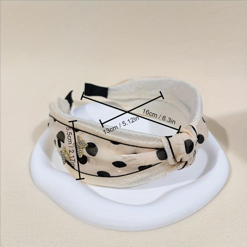 Cross Knotted Headband Rhinestone Butterfly Hair Band