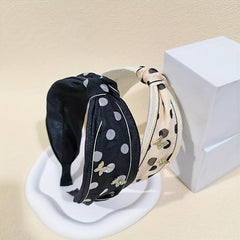 Cross Knotted Headband Rhinestone Butterfly Hair Band
