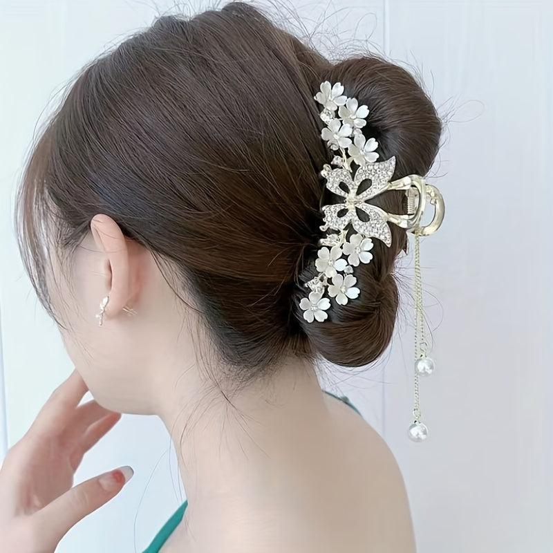 Large Shark Claw Rhinestone Hair Claw Ponytail Holder
