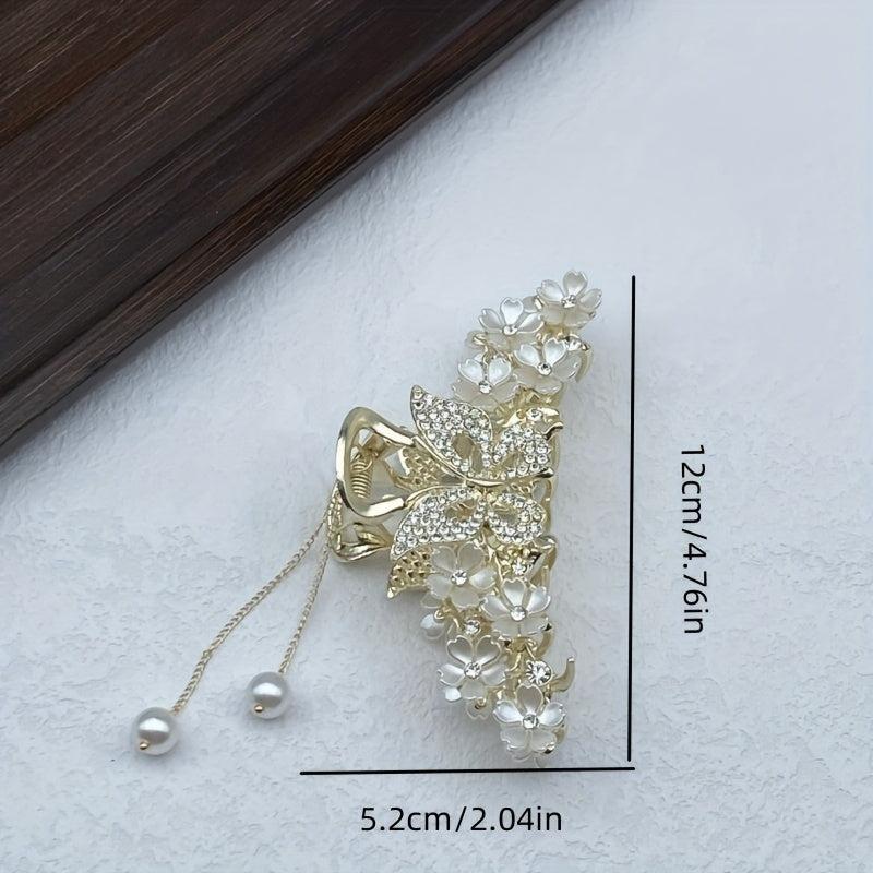 Large Shark Claw Rhinestone Hair Claw Ponytail Holder