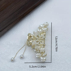 Large Shark Claw Rhinestone Hair Claw Ponytail Holder