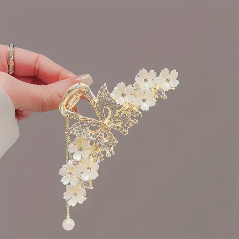 Large Shark Claw Rhinestone Hair Claw Ponytail Holder
