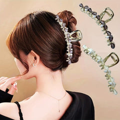 Opal Bow Hair Claw Sparkly Pearl Metal Hair Claw Ponytail Holder