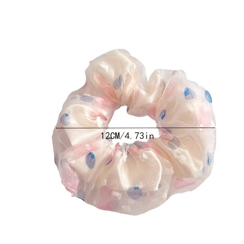 3pcs Polka Dot Mesh Scrunchie Hair Tie