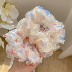 3pcs Polka Dot Mesh Scrunchie Hair Tie
