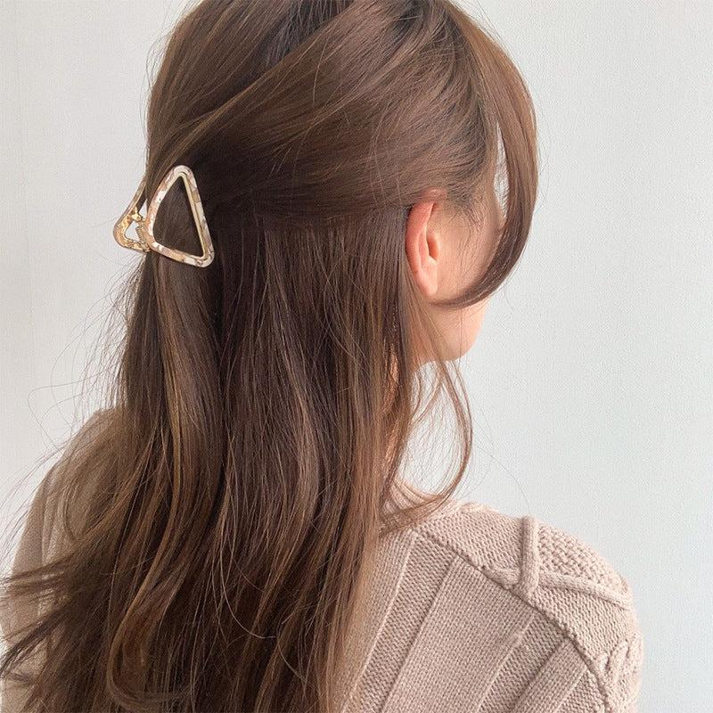 Acetate Triangle Alloy Hair Claw Shark Claw Ponytail Hair Clip