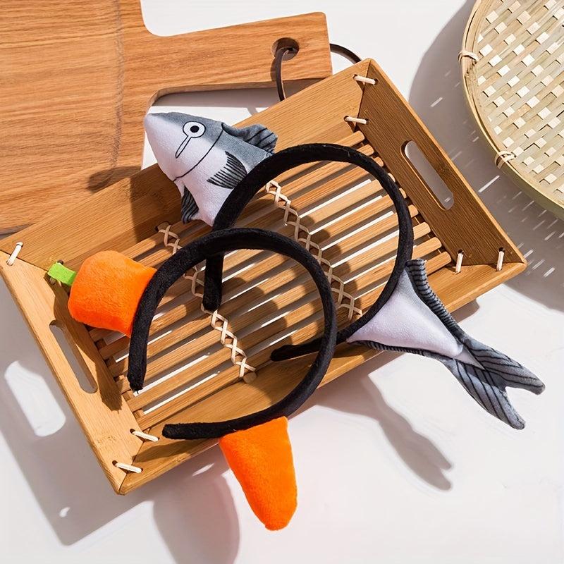 Funny Fish Carrots Headband Makeup Mask Hair Band