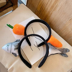 Funny Fish Carrots Headband Makeup Mask Hair Band