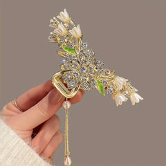 Large Rhinestone Flower Hair Claw Ponytail Holder