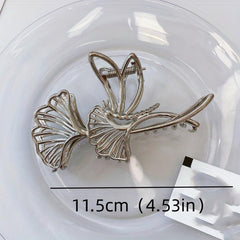 Ginkgo Leaf Claw Clip Silver Gold Hair Clip Large Shark Claw Thick Hair