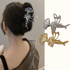 Ginkgo Leaf Claw Clip Silver Gold Hair Clip Large Shark Claw Thick Hair