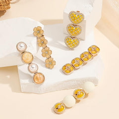 5pcs Heart Flower Faux Pearl Hairclip Hairpin Set Daily Party Accessories