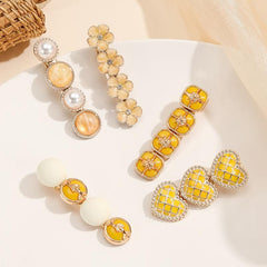 5pcs Heart Flower Faux Pearl Hairclip Hairpin Set Daily Party Accessories