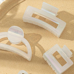 4pcs Holographic Hair Claw Clip Nonslip Square Ponytail Holder Hair Accessories