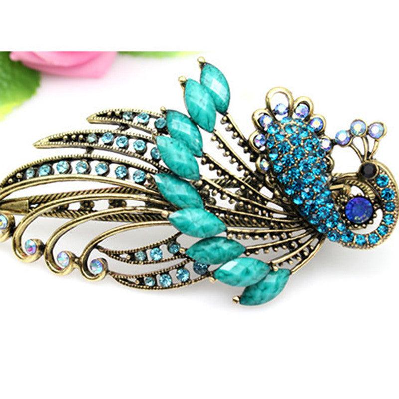 Peacock Rhinestone Hair Clip Hairpin Bohemian Style Hair Accessories