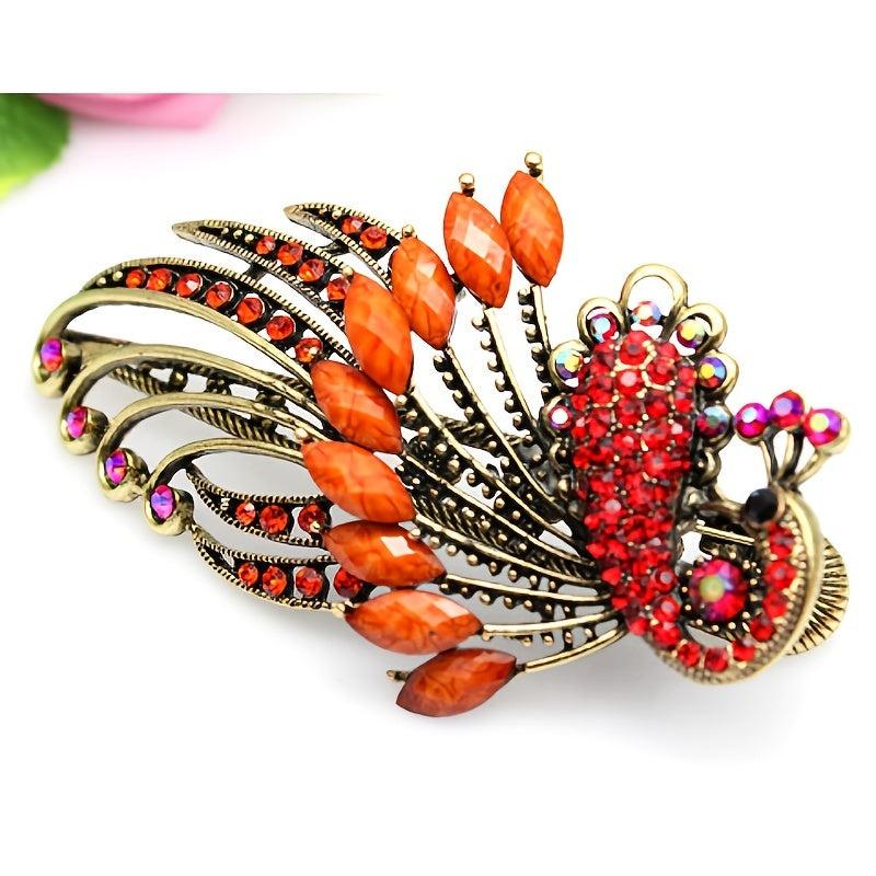 Peacock Rhinestone Hair Clip Hairpin Bohemian Style Hair Accessories