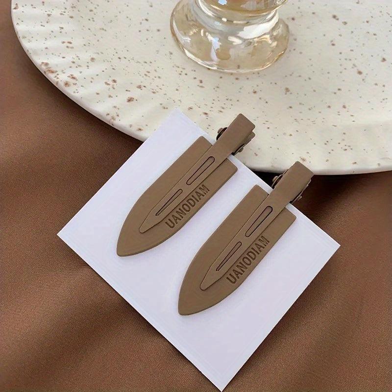 2pcs Solid Hair Clip No Crease Duck Billed Clip Style Hair Clip