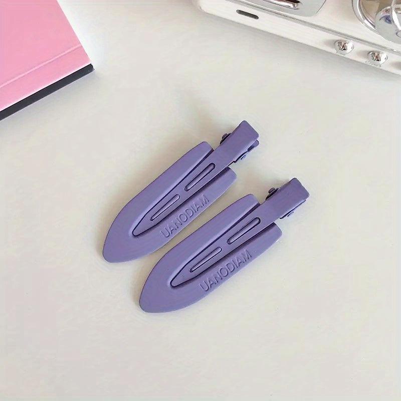 2pcs Solid Hair Clip No Crease Duck Billed Clip Style Hair Clip