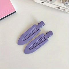 2pcs Solid Hair Clip No Crease Duck Billed Clip Style Hair Clip