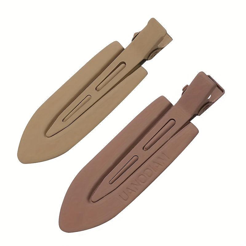2pcs Solid Hair Clip No Crease Duck Billed Clip Style Hair Clip