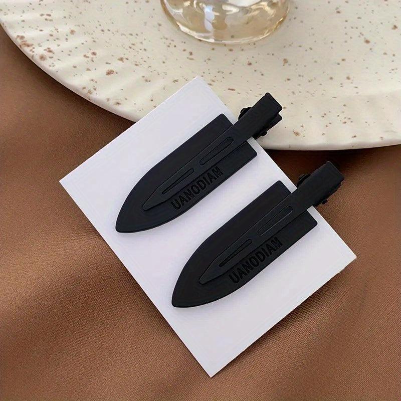 2pcs Solid Hair Clip No Crease Duck Billed Clip Style Hair Clip