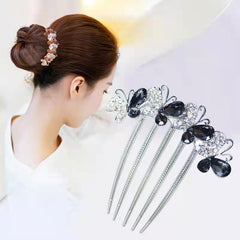 Crystal Bowknot Hair Comb Side Comb Head Jewelry Hair Accessories